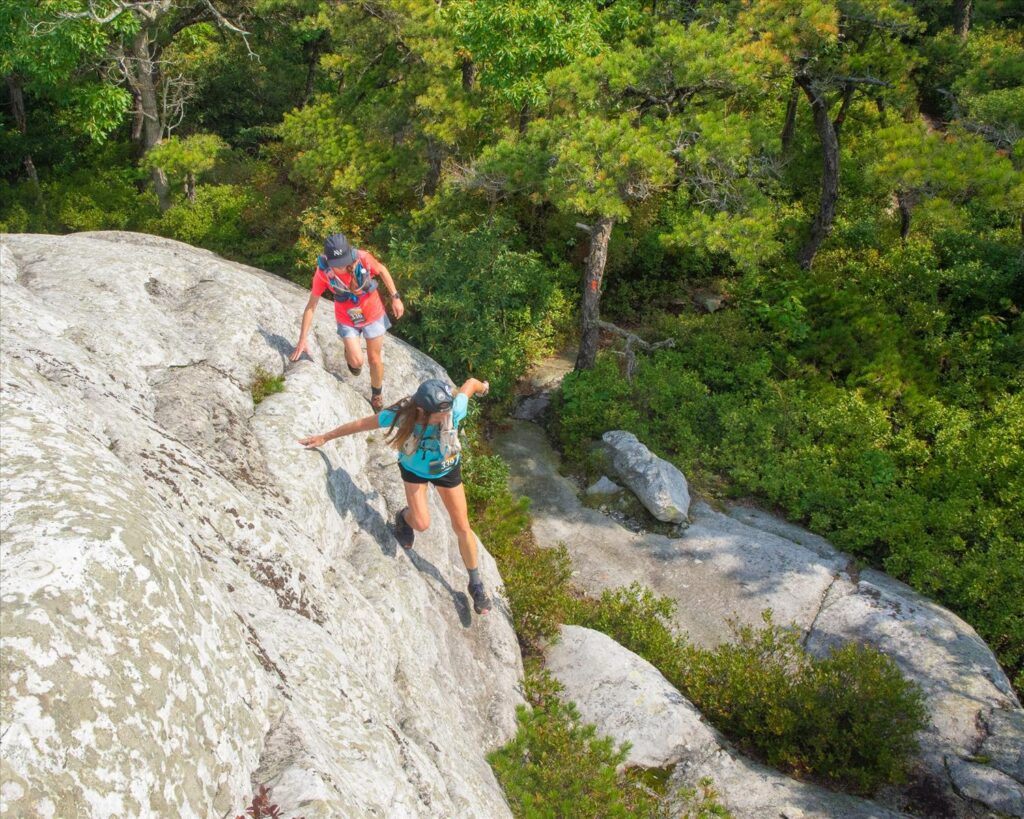 Runners navigate rocky terrain during the Shawangunk Ridge Trail Run. (RunWild Photo)